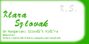 klara szlovak business card